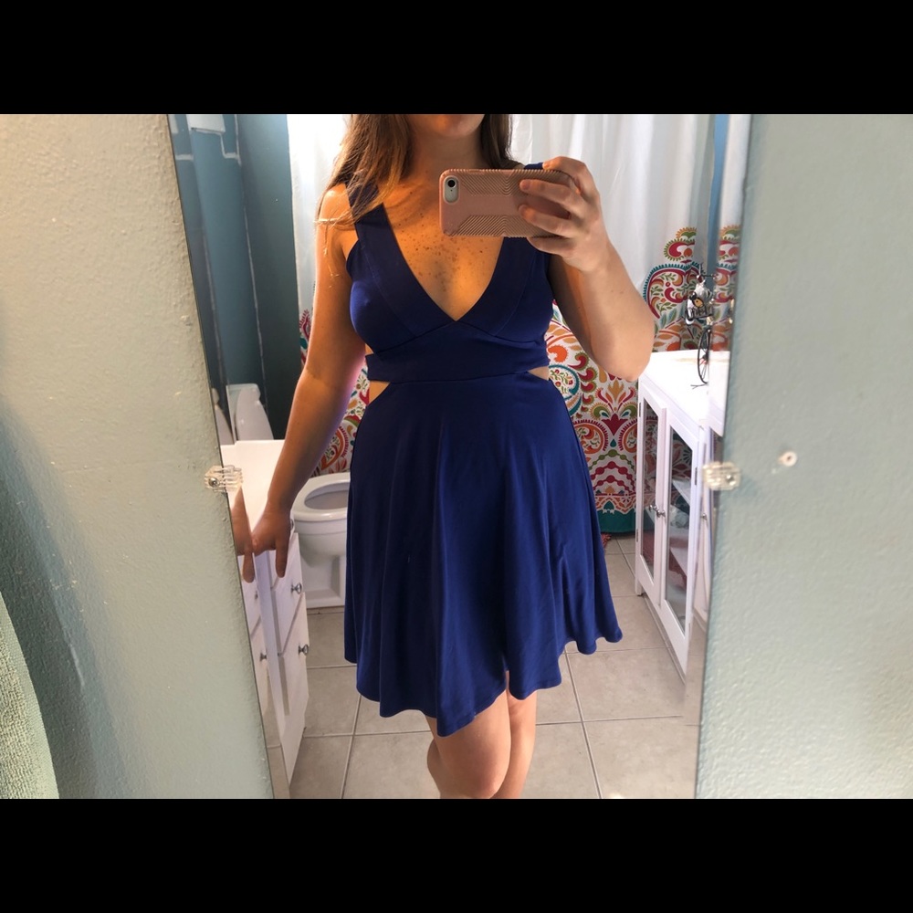 Uptown USA Blue Cut Out Cocktail Dress. Size L.